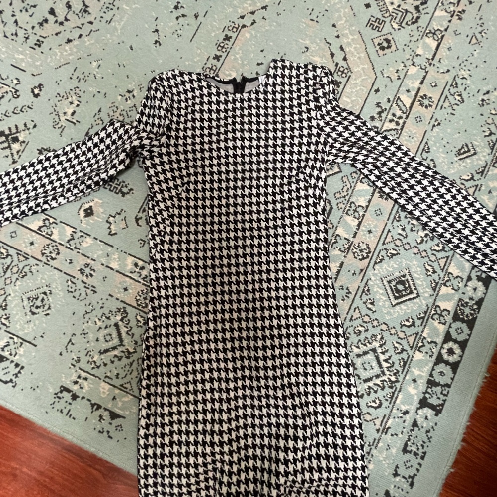 & other stories houndstooth dress size 2